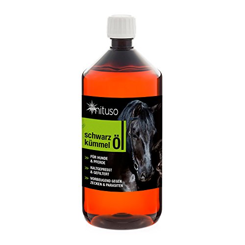 mituso Schwarzkümmelöl für Tiere, kaltgepresst & 100% rein, 1000 g